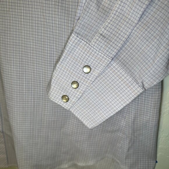 Western Fashions Shirt Mens 16 /30 Beige Pearl Snap Long Sleeve - Picture 2 of 6